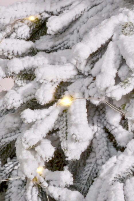 5Ft Snow Pine Tree In Pot With Lights & USB Cable Green/White - Image 3