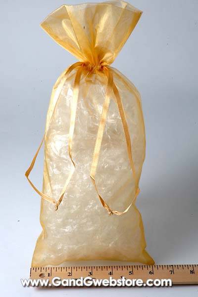6-1/2" X15"  Wine Bag Gold Pkg6 - Image 3