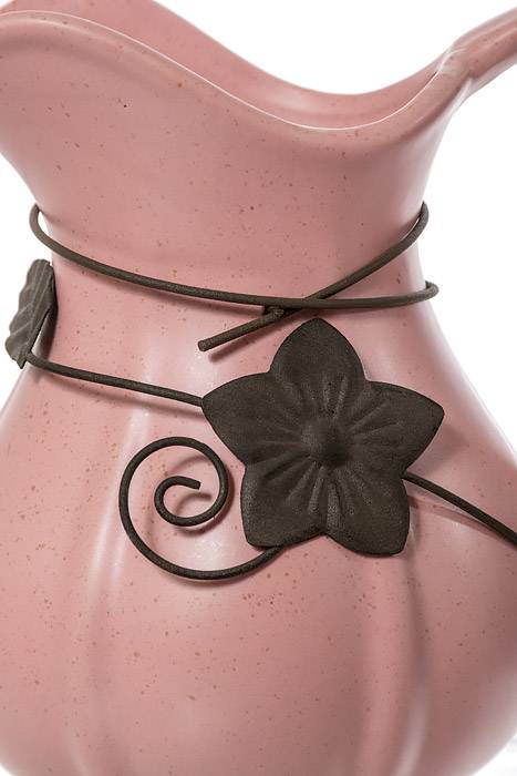 6.5" Pitcher With Flower Pink - Image 2