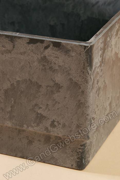 6.5" X 4.25" Square Slate Plastic Planter Gray - Image 2