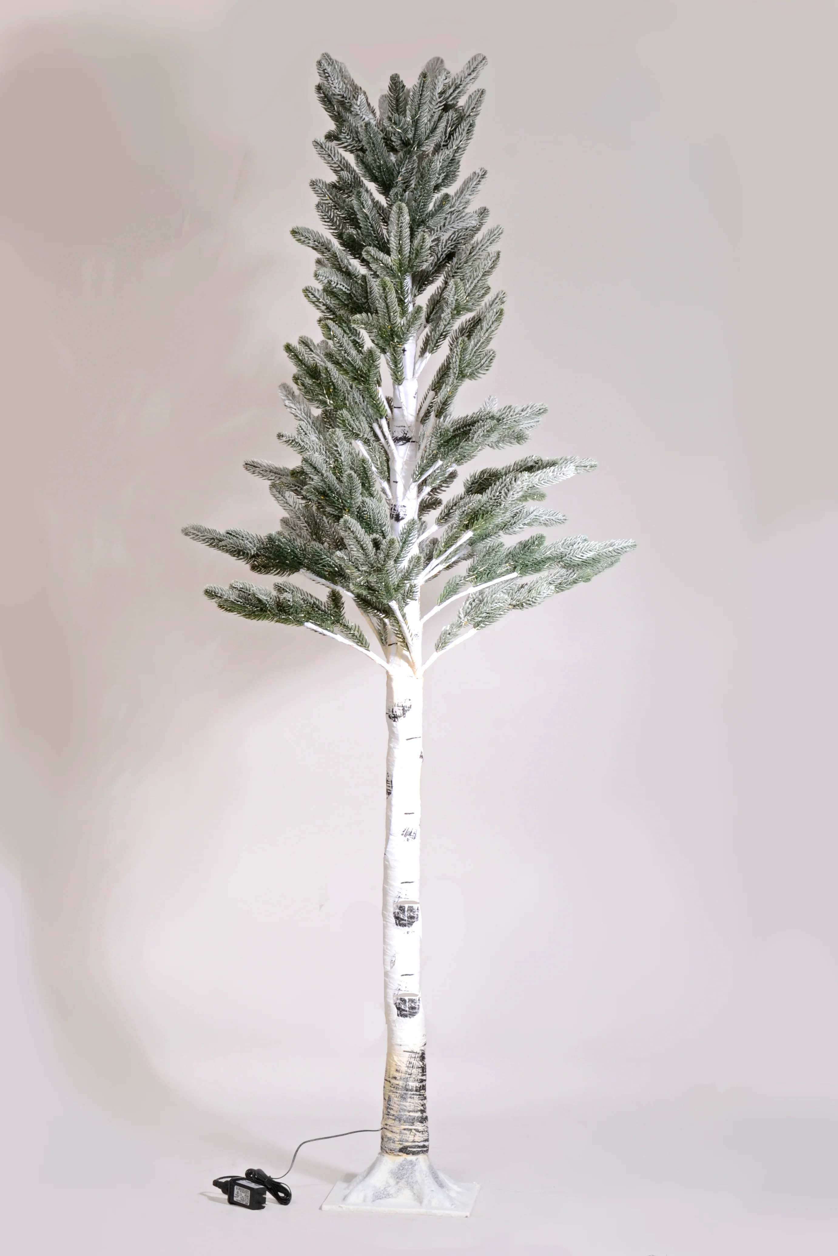 6.5Ft Snow Birch Pine Tree W/Light White/Green - Image 2