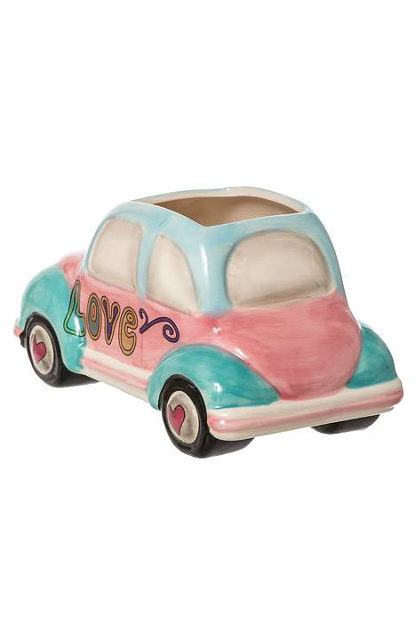 6.75"x 3.75" Pastel Vw Bug Planter Pink/blue - Image 2