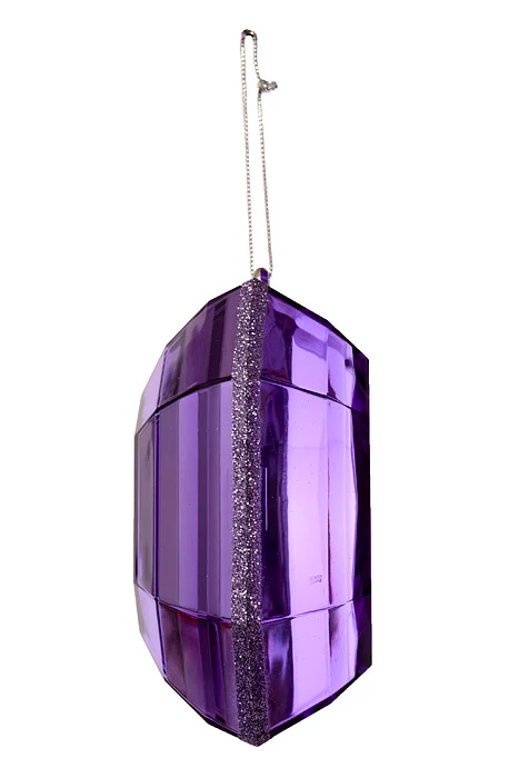6" Acrylic Square Precious Gem Ornament Purple - Image 2