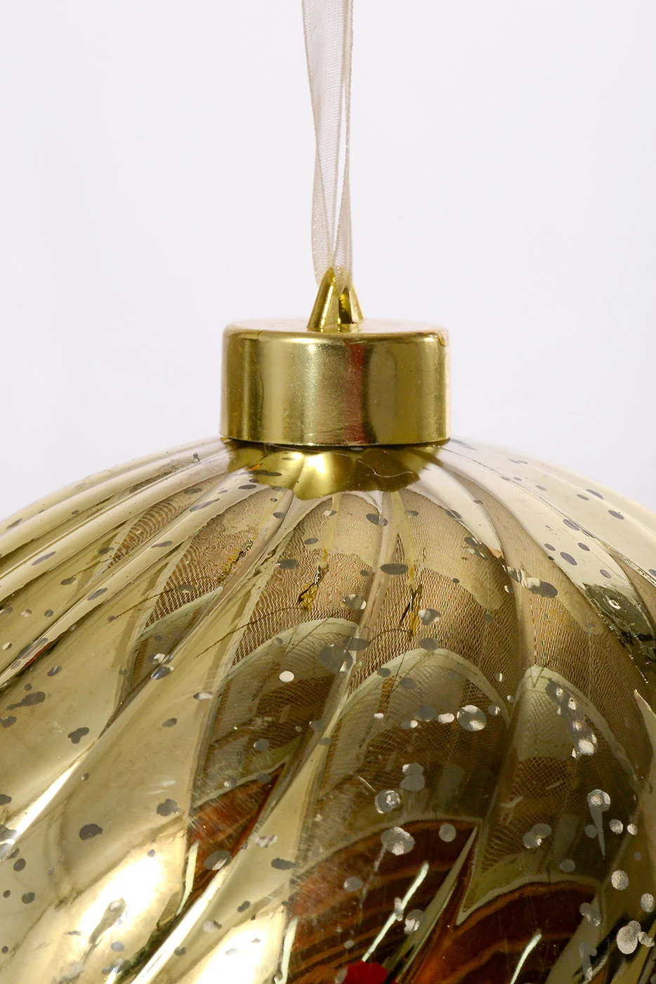 6" Ball Ornament Gold - Image 2