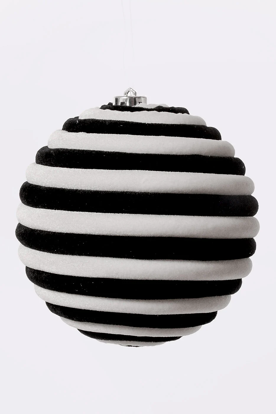 6'' Ball Ornament White/Black