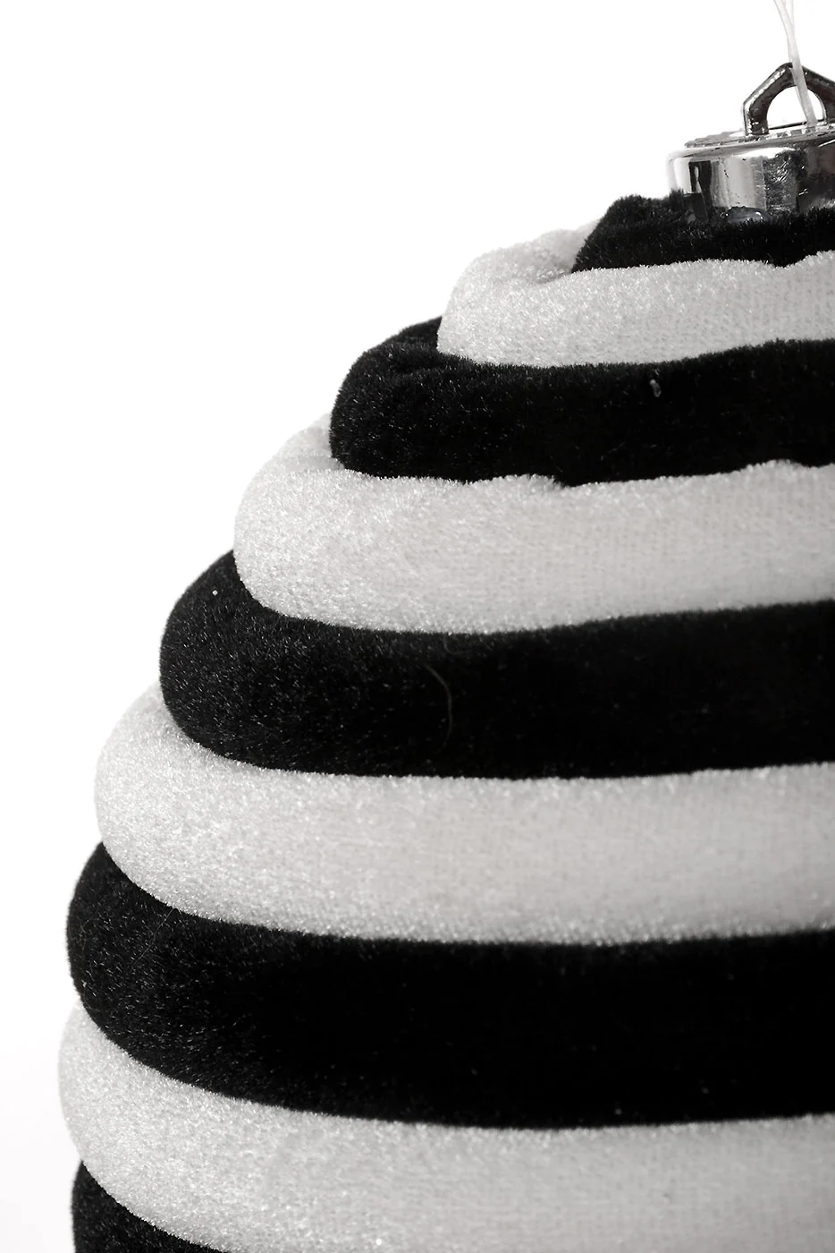 6'' Ball Ornament White/Black - Image 2