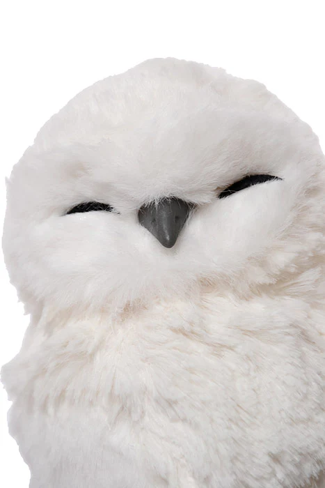6" Feather Winter Owl With Baby White - Image 2