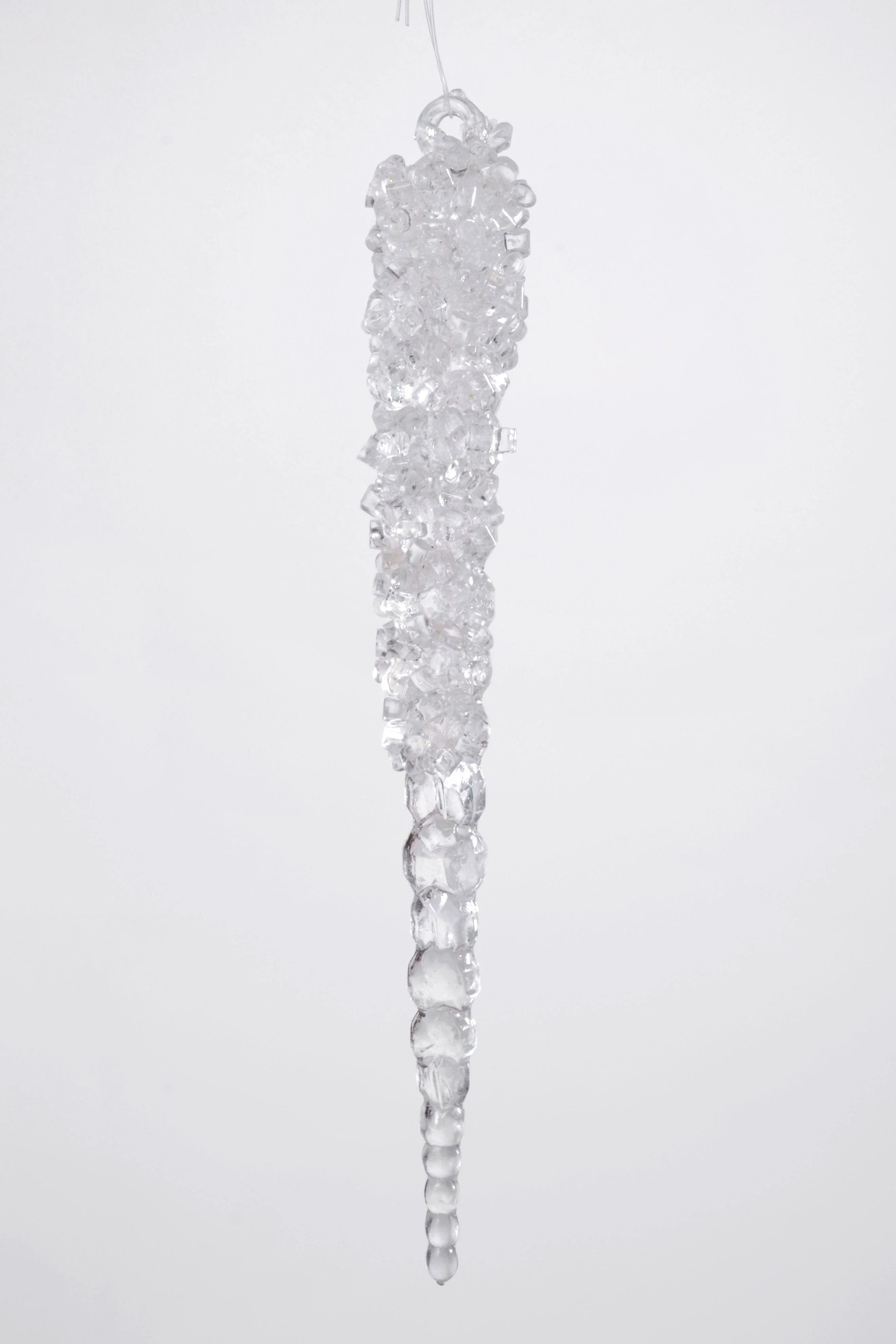 6" Icicles With Bead  Clear Pkg2 - Image 2