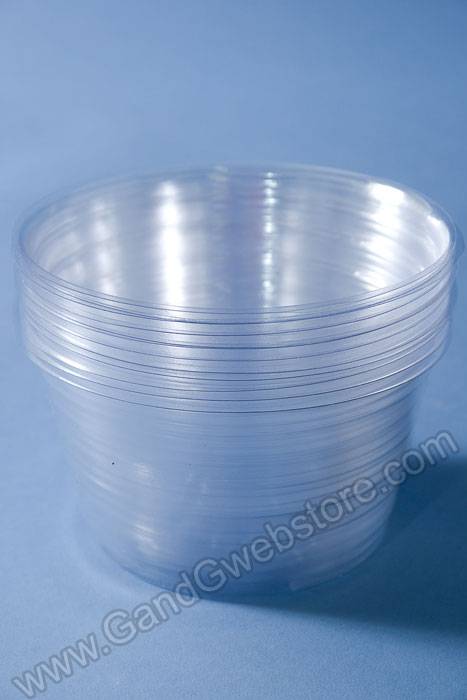 6" Plastic Deep Liners Clear Pkg/12 - Image 2