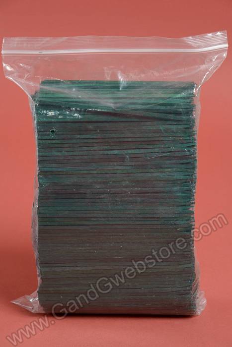 6" Un-wired Wood Pick Green Pkg/1000 - Image 2