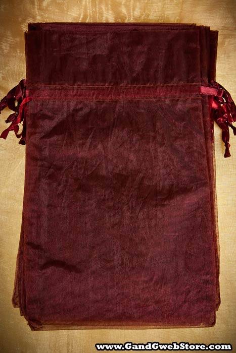 6" X 10" Organza Pouches Burgundy Pkg/12 - Image 2