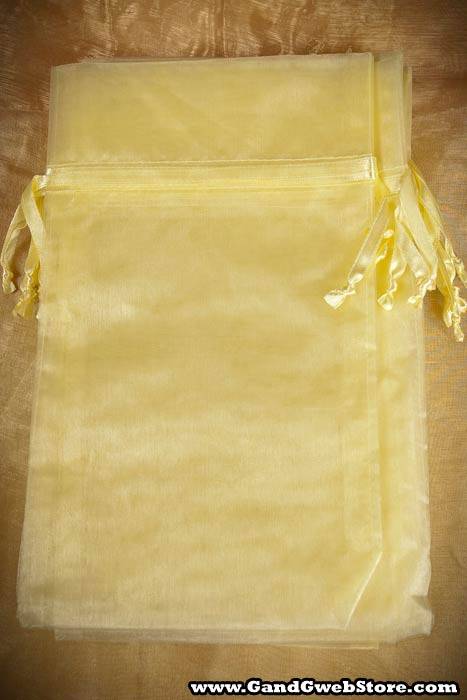 6" X 10" Organza Pouches Yellow Pkg/12 - Image 2