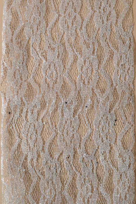6" X 10yds Sparkle Lace Silver - Image 2