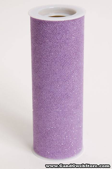 6" X 10yds Sparkle Tulle Lavender - Image 2