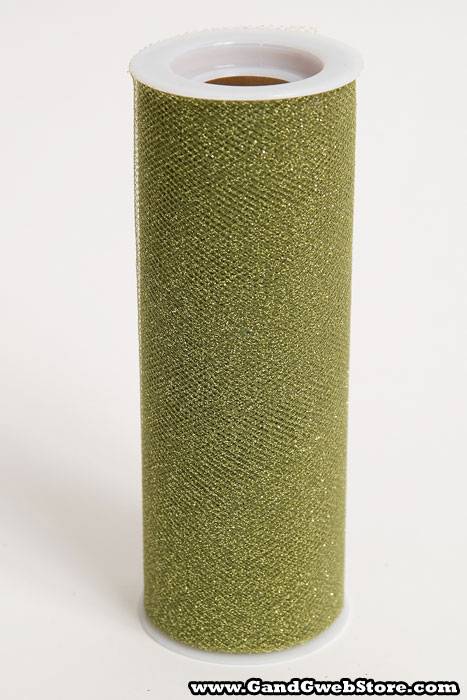 6" X 10yds Sparkle Tulle Moss - Image 2