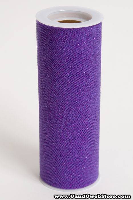 6" X 10yds Sparkle Tulle Purple - Image 2
