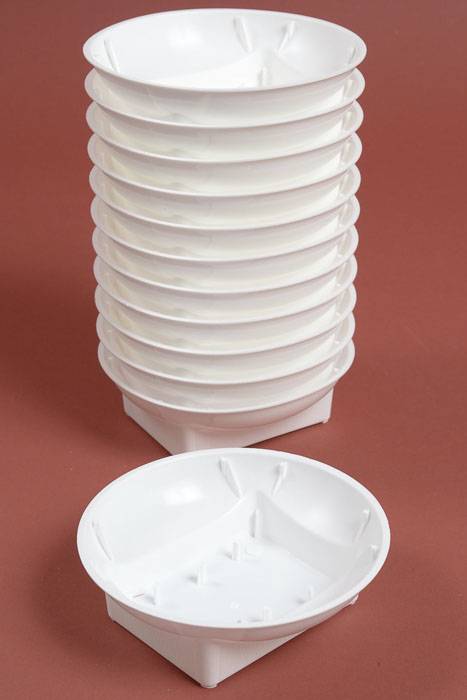 6" X 2" Single Design Plastic Bowl White Pkg/12