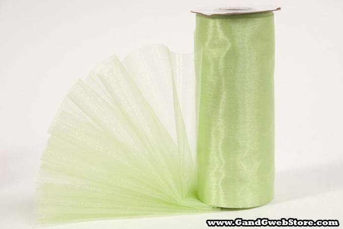 6" X 25yds Organza Mint - Image 2