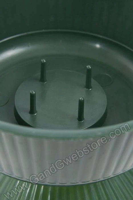 6" X 4.25" Plastic Pedestal Bowl Green Pkg/12 - Image 2