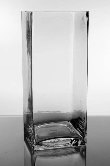 6" X 6" X 14" Square Glass Vase Clear