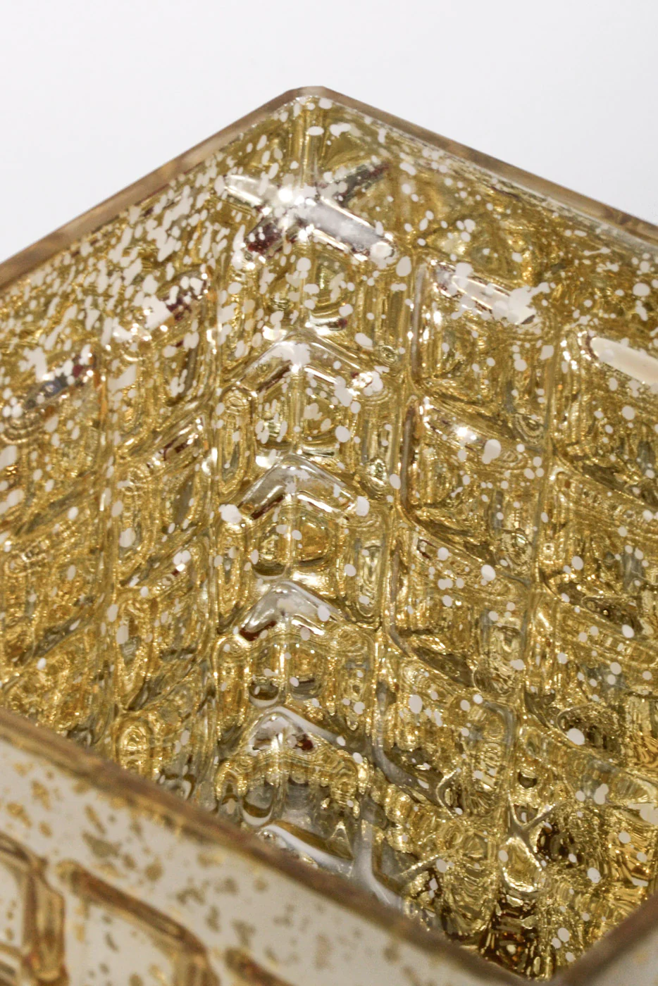 6'' X 6'' X 5.25'' Mercury Glass Vase Gold - Image 3
