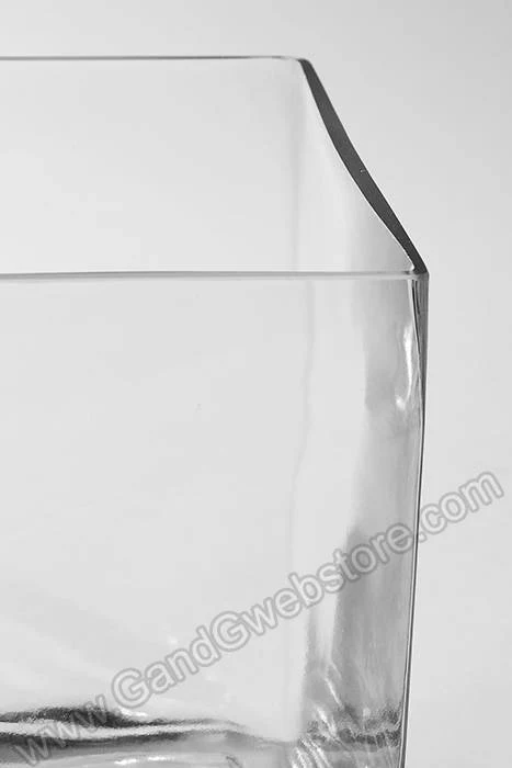 6" X 6" X 8" Glass Square Glass Vase Clear - Image 2