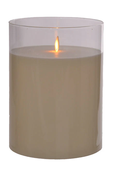 6" X 8" Glass Candle Cream - Image 2