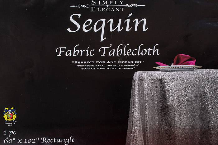 60" X 102" Rectangle Sequin Table Cover Blush - Image 2