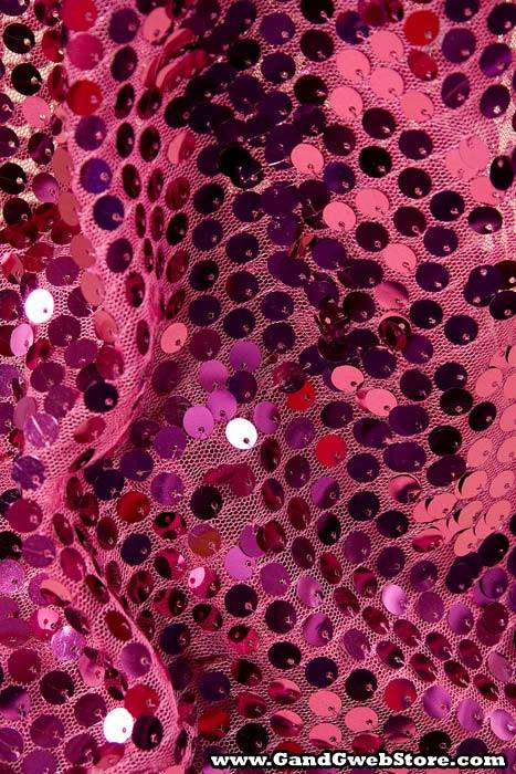 60" X 3yds Sequin Netting Fushia - Image 2