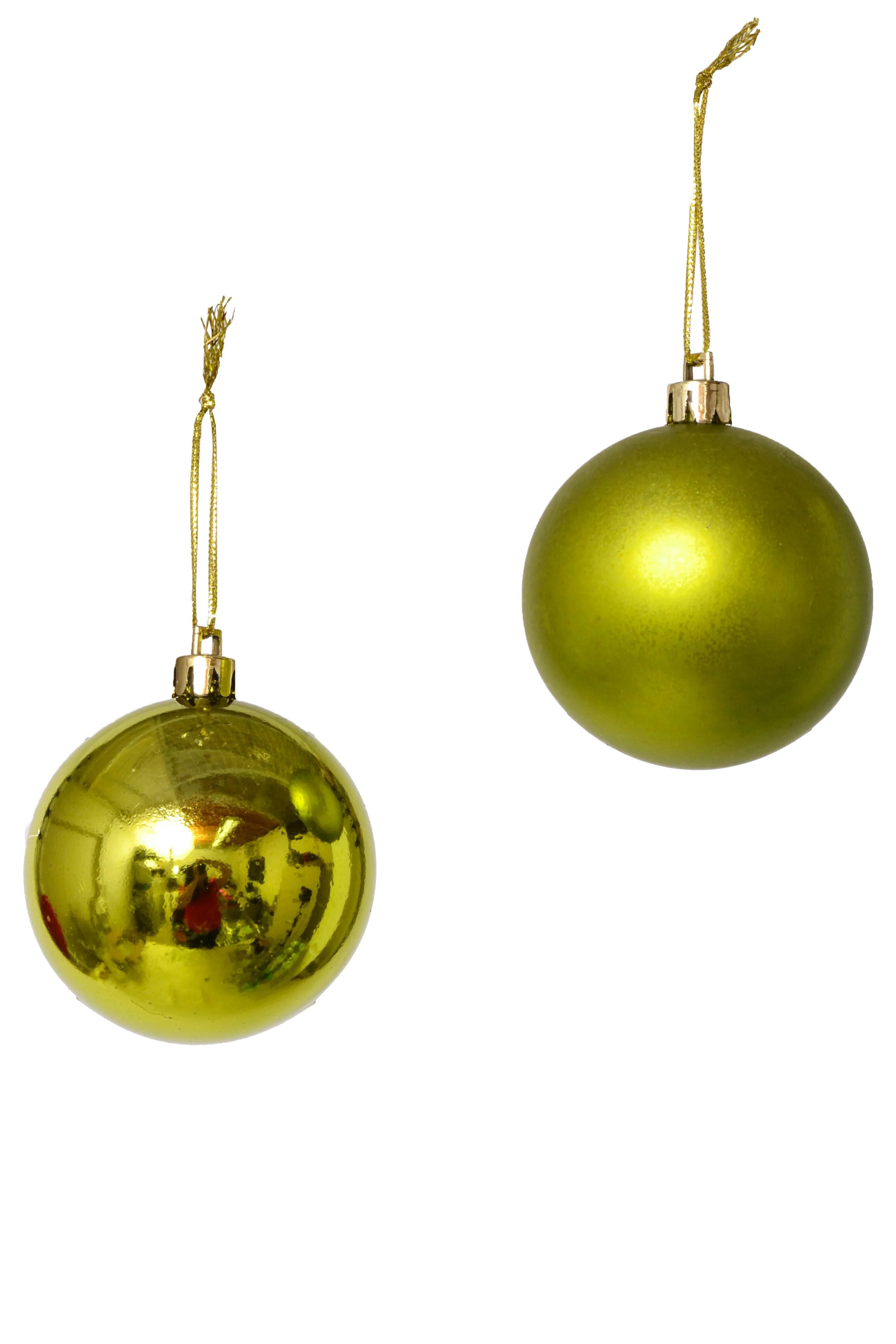 60mm Shiny & Matte Plastic Ball Apple Green Pkg/12 - Image 2