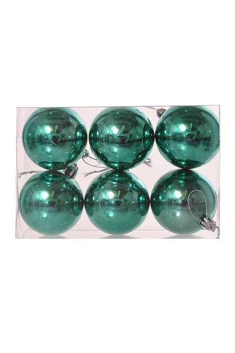 60mm Shiny Plastic Ball Teal Pkg/6 - Image 2
