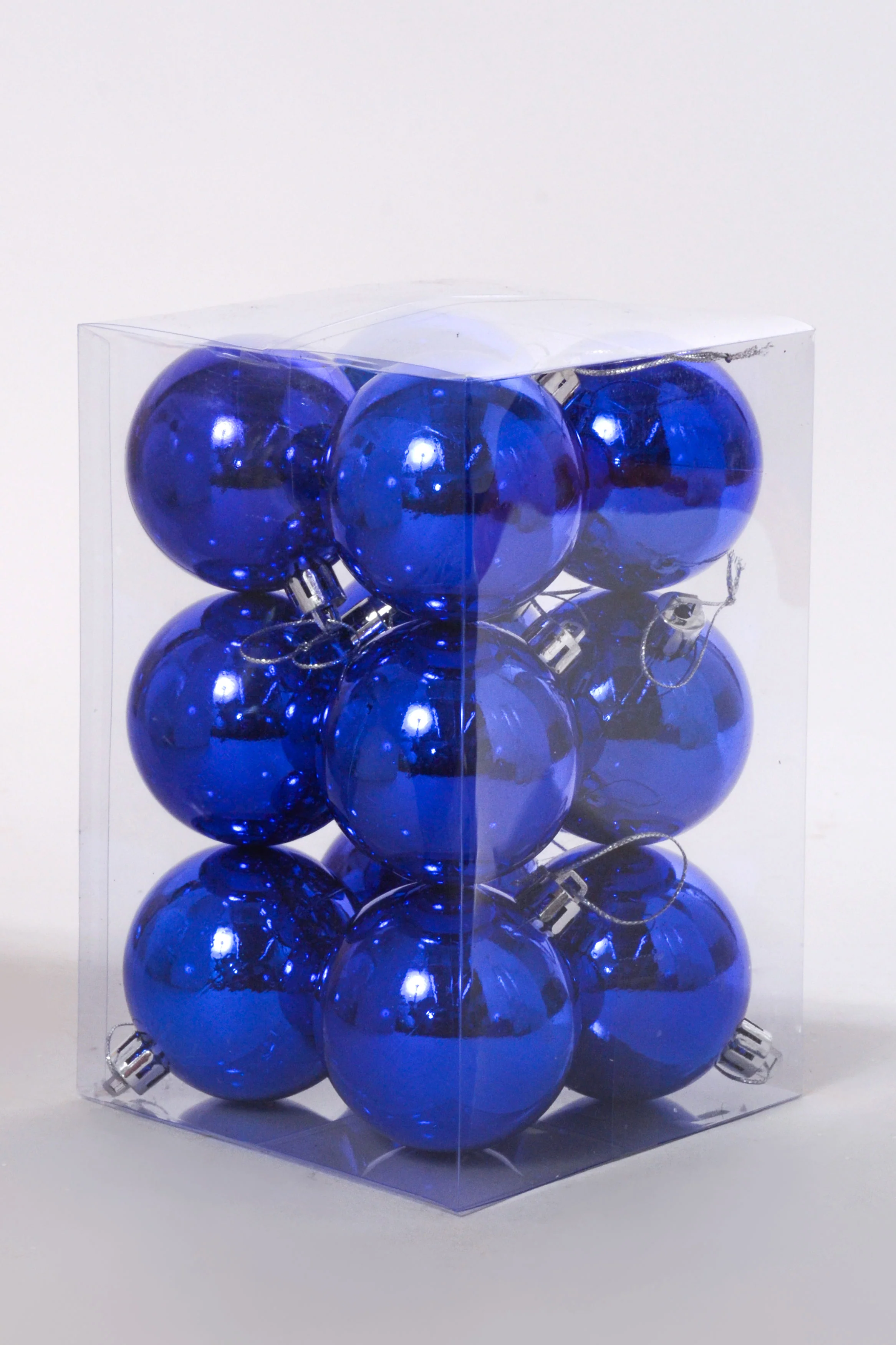 60MM Shiny Plastic Ornament Ball Bx/12 Royal Blue - Image 2