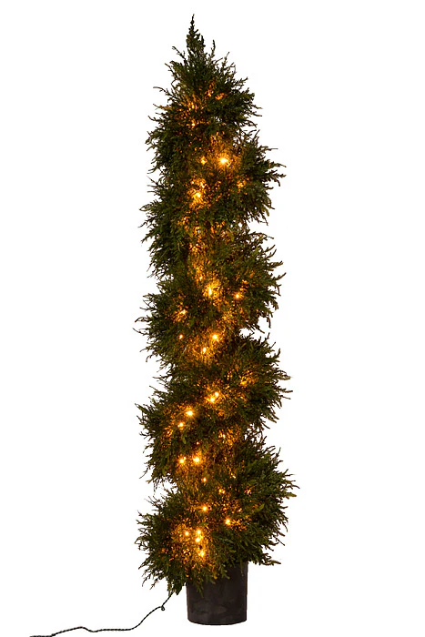 62" Cedar Spiral Top With Lights Green/Natural - Image 2