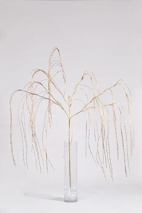 67" Metallic Willow Hanging Spray Gold