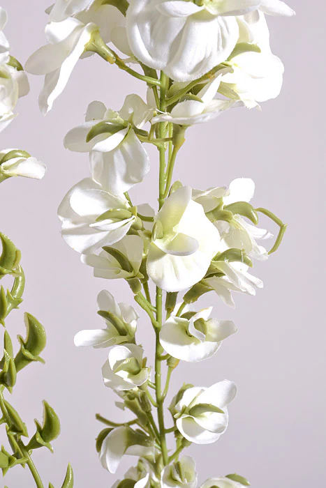 69" Silk Wisteria Hanging Spray White - Image 2