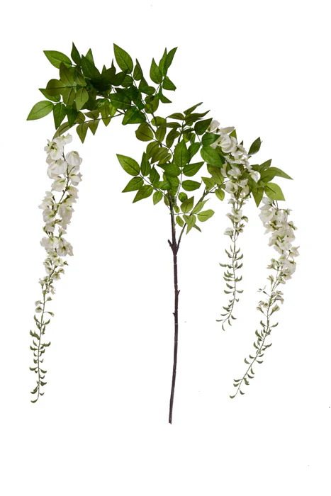69" Silk Wisteria Hanging Spray White