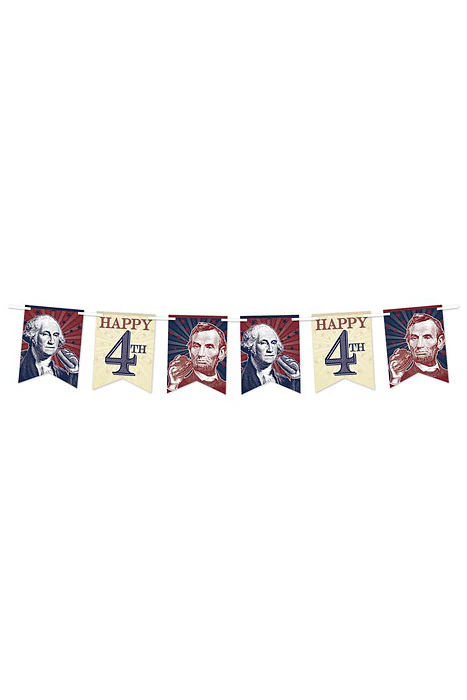 6Ft '4th Of July' Streamer Red/Blue/White/Cream