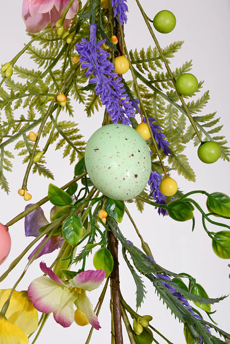 6Ft Artificial Egg & Floral Garland Multi Color - Image 2