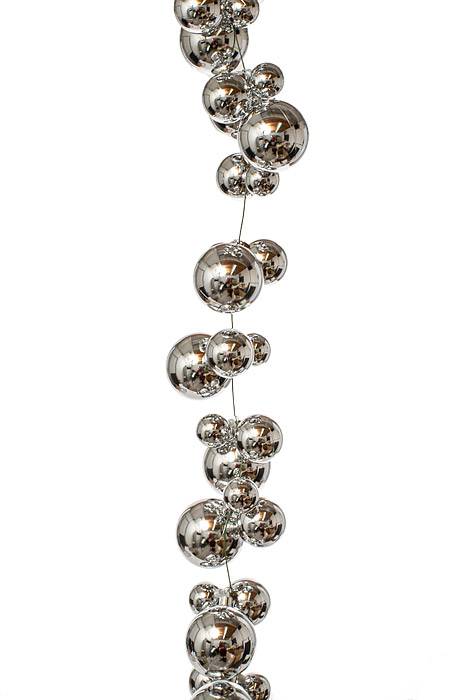 6ft Ball Garland Shiny Silver - Image 2