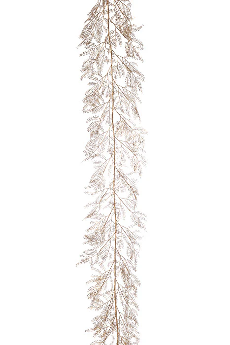 6Ft Metallic Mimosa Garland Champagne