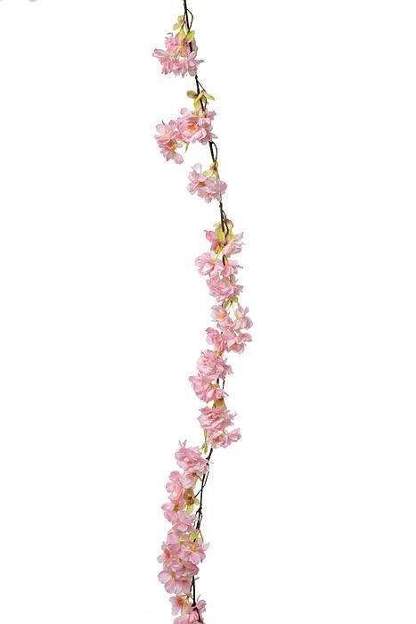 6ft Silk Cherry Blossom Garland Pink