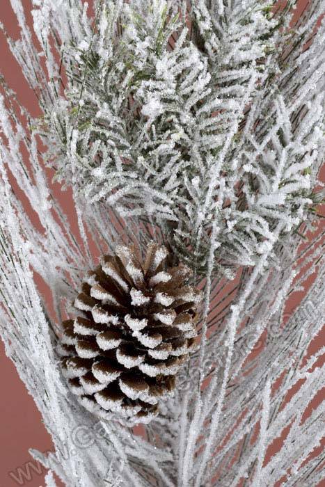 6ft Snow Mix Pine Garland W/cone White/green - Image 2