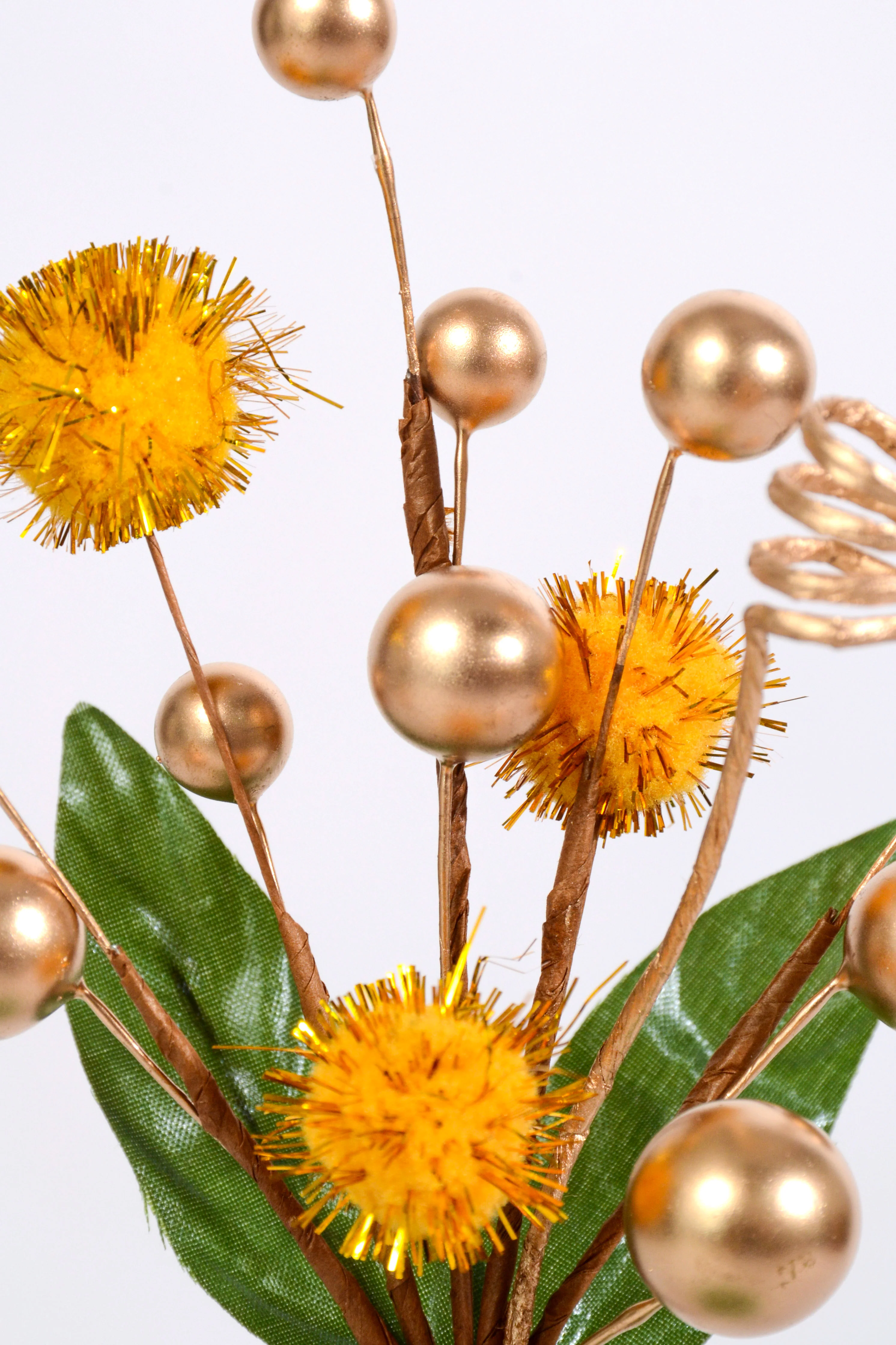 7.5" Berry Pompom Pick Gold - Image 2