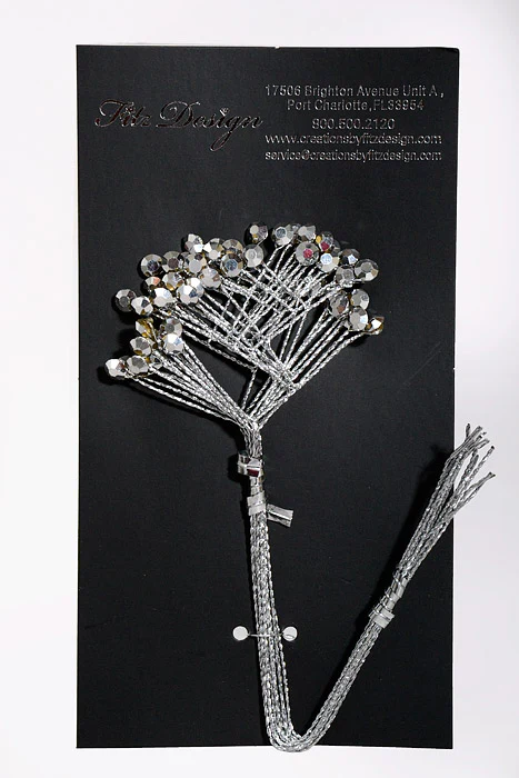 7.5" Rhinestone Quintet Silver Pkg/12