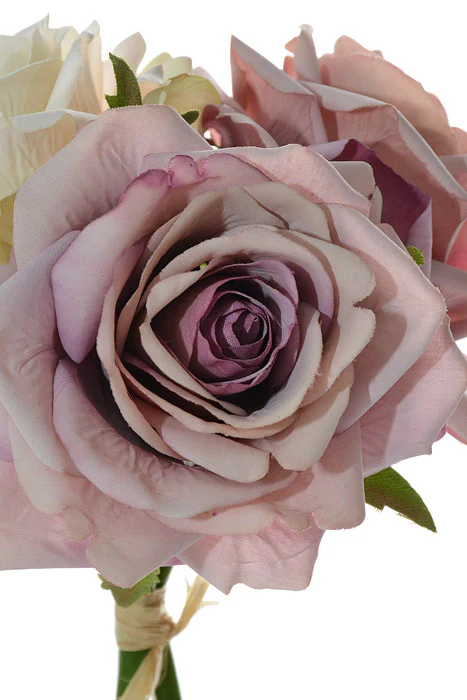 7.5" Silk Rose Bundle Amethyst/Cream - Image 2