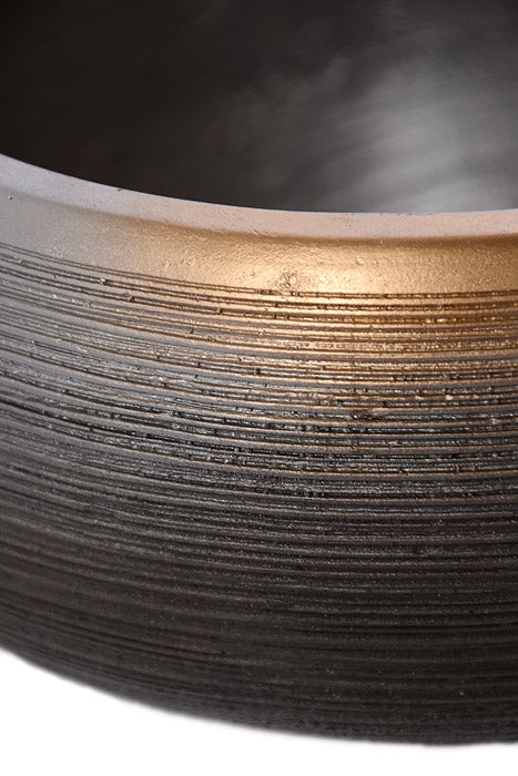7.5" X 4" Round Pot Gray/Gold - Image 2