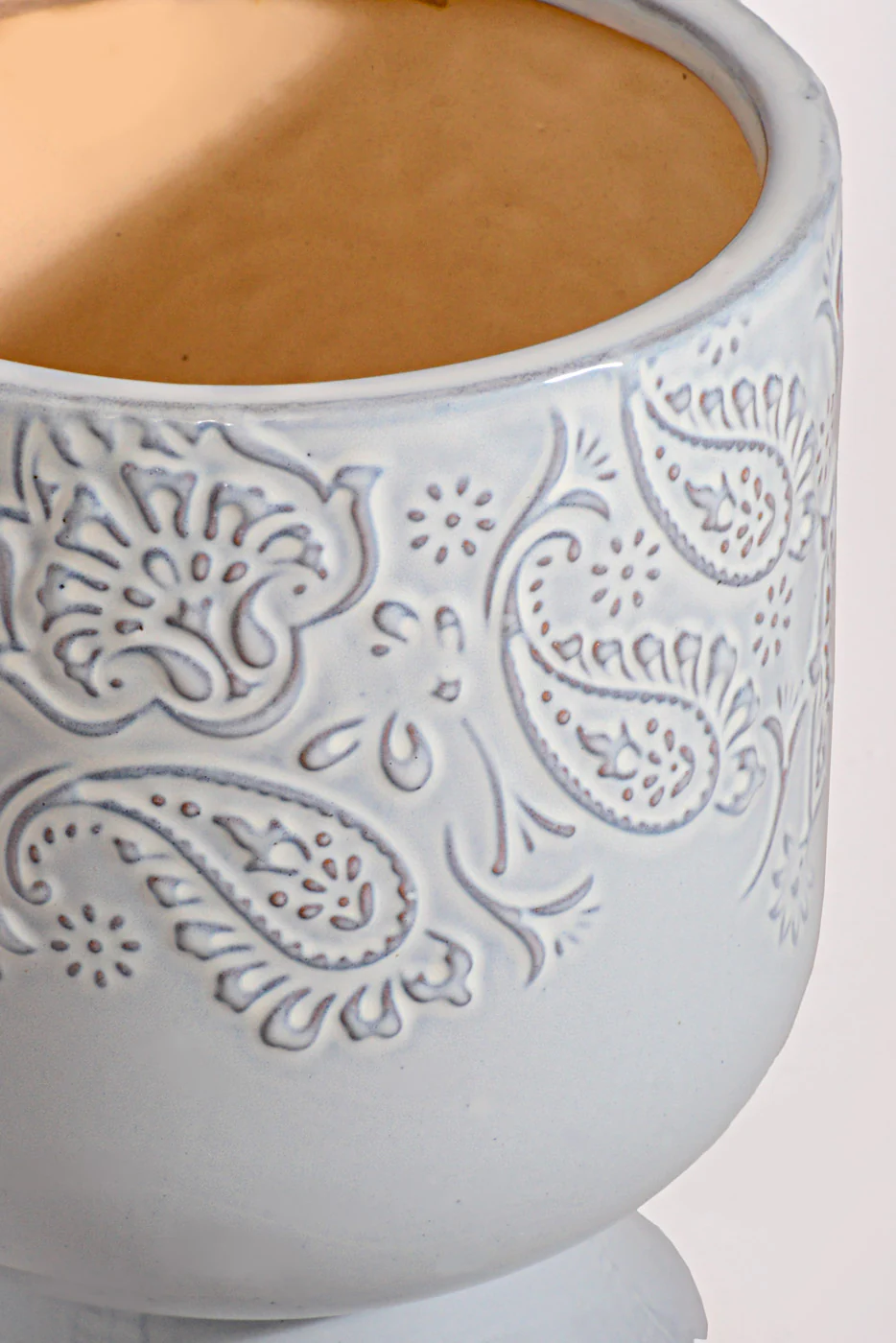 7.75'' Large Paisley Pedestal Planter Blue/Grey - Image 2