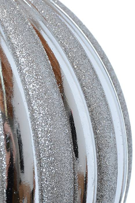 7.75" Shiny Pumpkin Ball W/glitter Silver - Image 2