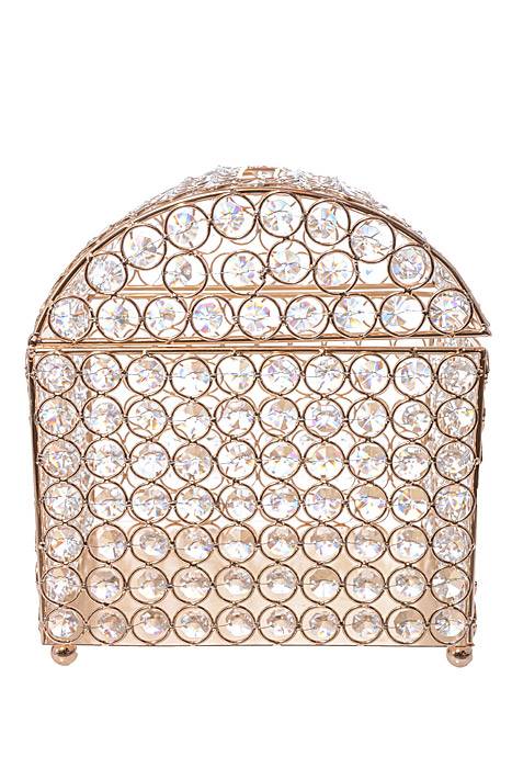 7.75" X 8.5" X 9.25" Crystal Card/money Box Gold - Image 2
