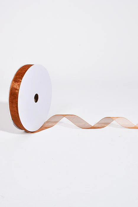 7/8" X 100Yds Organza Ribbon Mocha - Image 2
